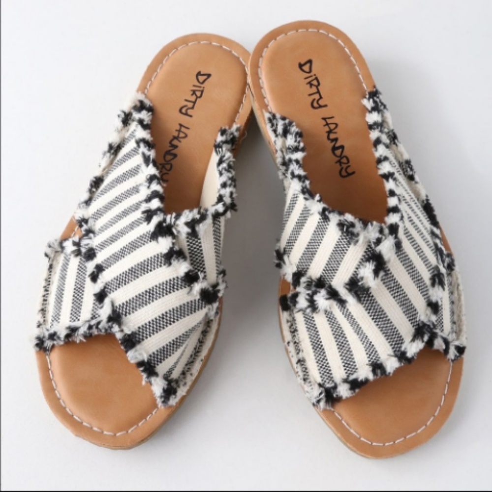LAST PAIR❗FRAYED CANVAS SLIDES - Picture 4 of 7